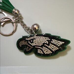 Sparkling Philadelphia Eagle Keychain with Tassel